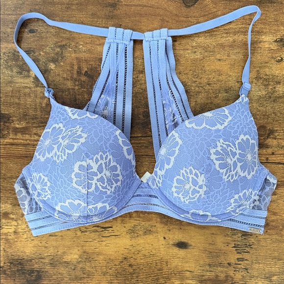 PINK Victoria's Secret Other - PINK Victoria's Secret Blue Floral Lace Bra